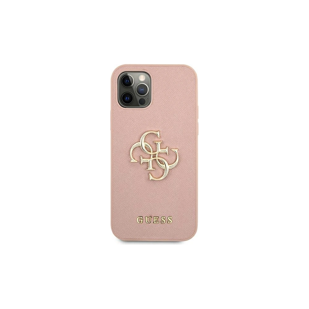 Hurtownia GSM - Etui Guess GUHCP12MSA4GGPI Apple iPhone 12/12 Pro różowy/pink hardcase Saffiano 4G Metal Logo - GUE1043PNK - {ean13} - Hurt