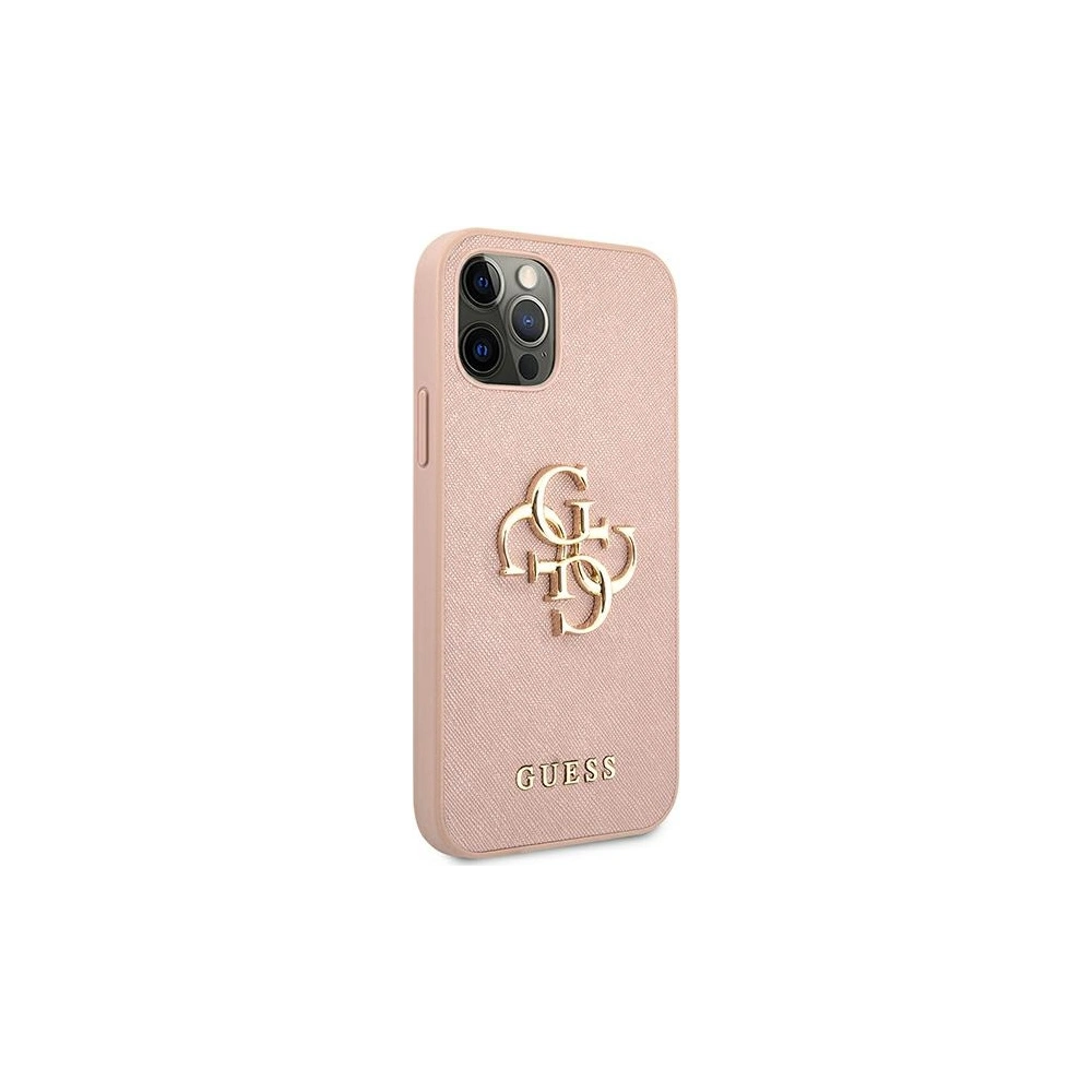 Hurtownia GSM - Etui Guess GUHCP12MSA4GGPI Apple iPhone 12/12 Pro różowy/pink hardcase Saffiano 4G Metal Logo - GUE1043PNK - {ean13} - Hurt