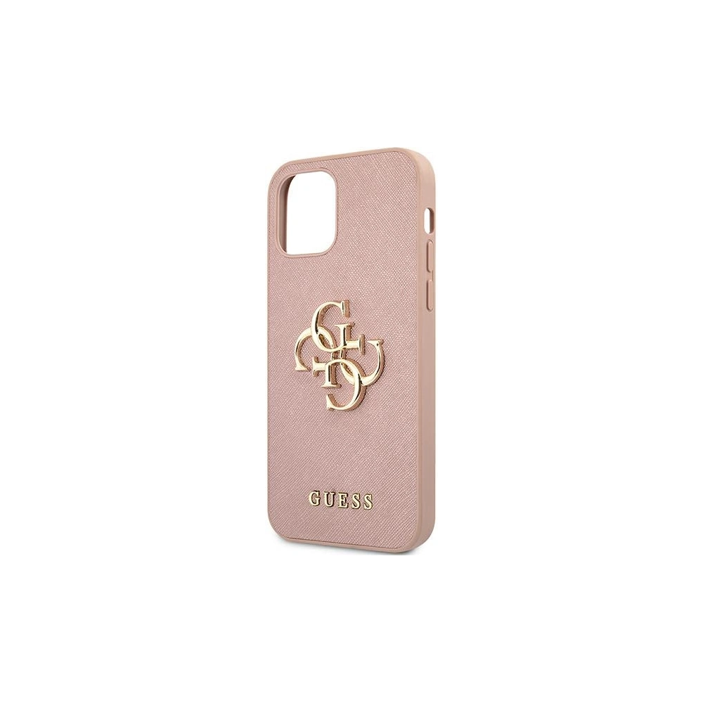 Hurtownia GSM - Etui Guess GUHCP12MSA4GGPI Apple iPhone 12/12 Pro różowy/pink hardcase Saffiano 4G Metal Logo - GUE1043PNK - {ean13} - Hurt