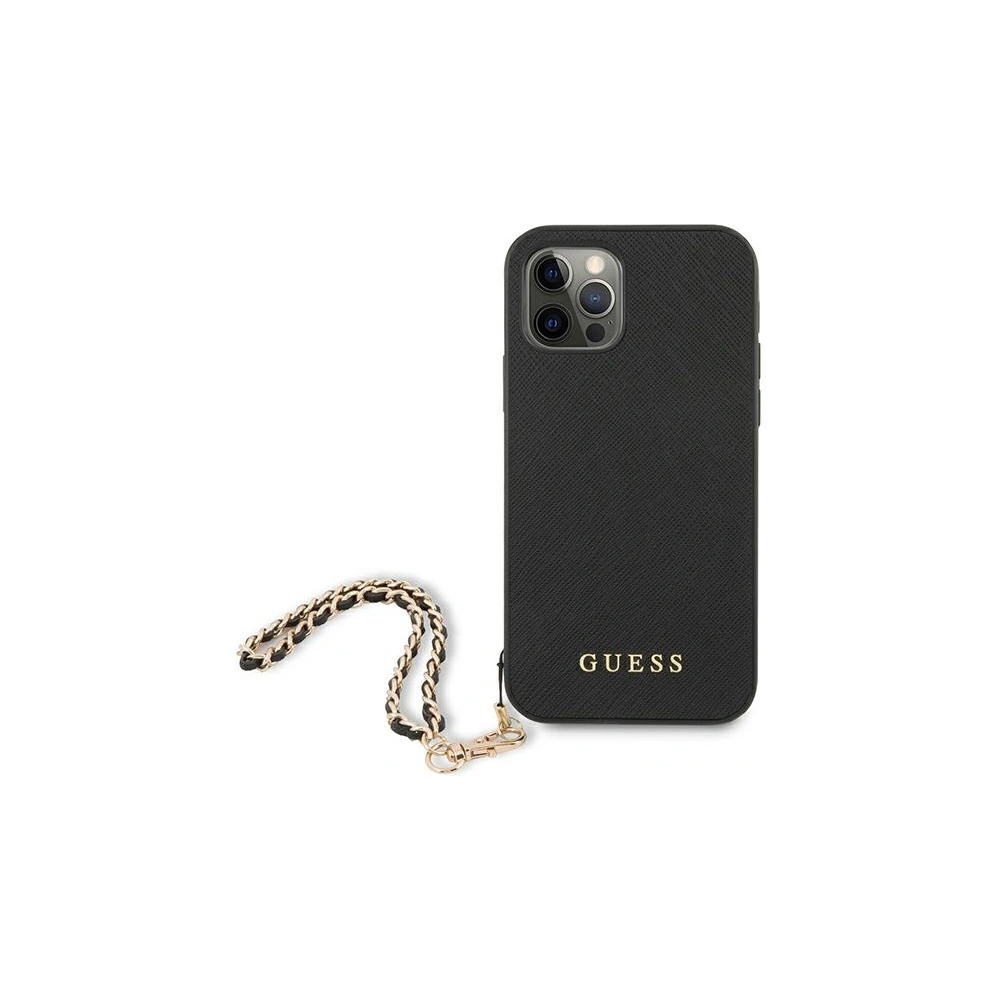 Hurtownia GSM - Etui Guess GUHCP12MSASGBK Apple iPhone 12/12 Pro czarny/black hardcase Saffiano Chain - GUE1044BLK - {ean13} - Hurt