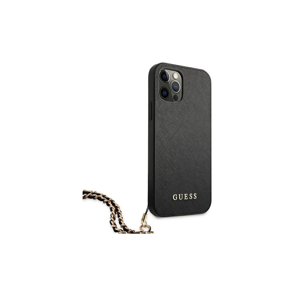 Hurtownia GSM - Etui Guess GUHCP12MSASGBK Apple iPhone 12/12 Pro czarny/black hardcase Saffiano Chain - GUE1044BLK - {ean13} - Hurt