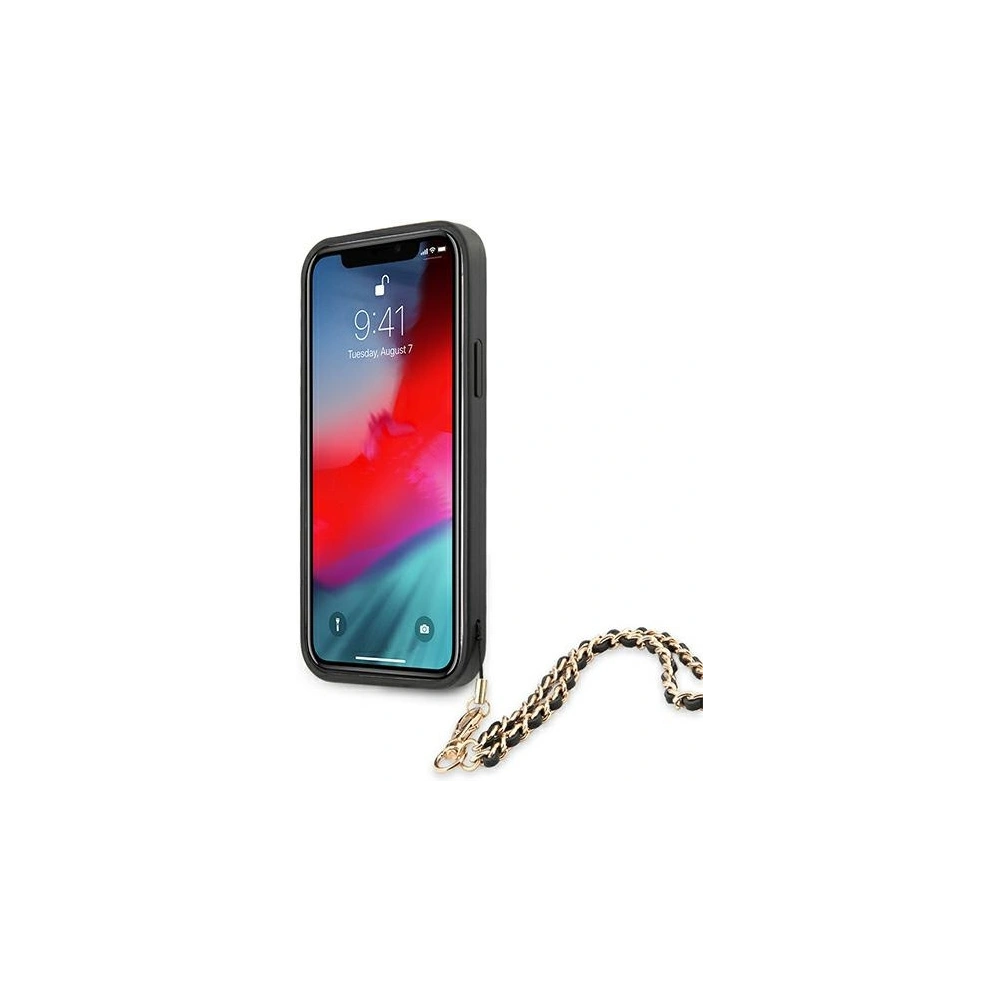 Wholesale Guess GUHCP12MSASGBK Apple iPhone 12/12 Pro black hardcase Saffiano Chain - GUE1044BLK - {ean13} - Hurt