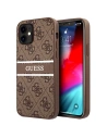 Etui Guess GUHCP12S4GDBR Apple iPhone 12 mini hnědý/brown hardcase 4G Stripe
