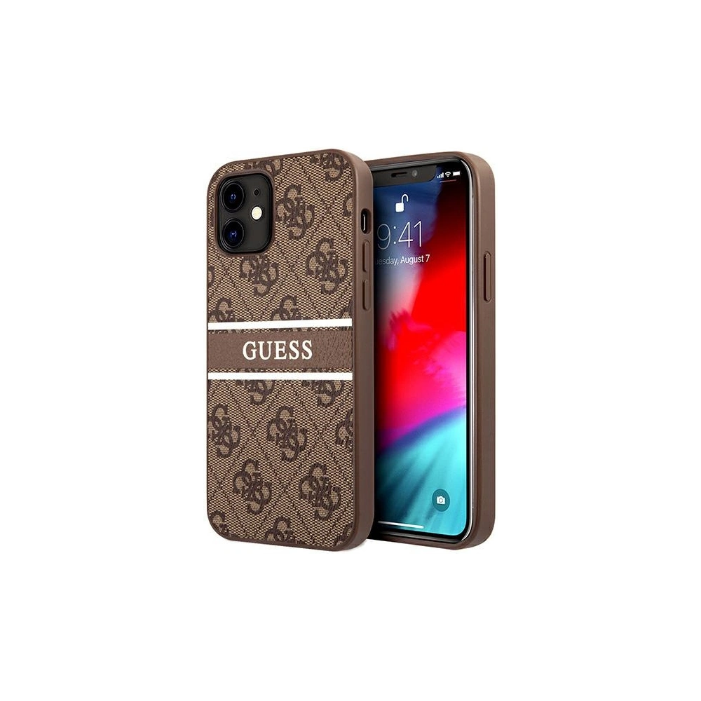 Hurtownia GSM - Etui Guess GUHCP12S4GDBR Apple iPhone 12 mini brązowy/brown hardcase 4G Stripe - GUE1046BR - {ean13} - Hurt