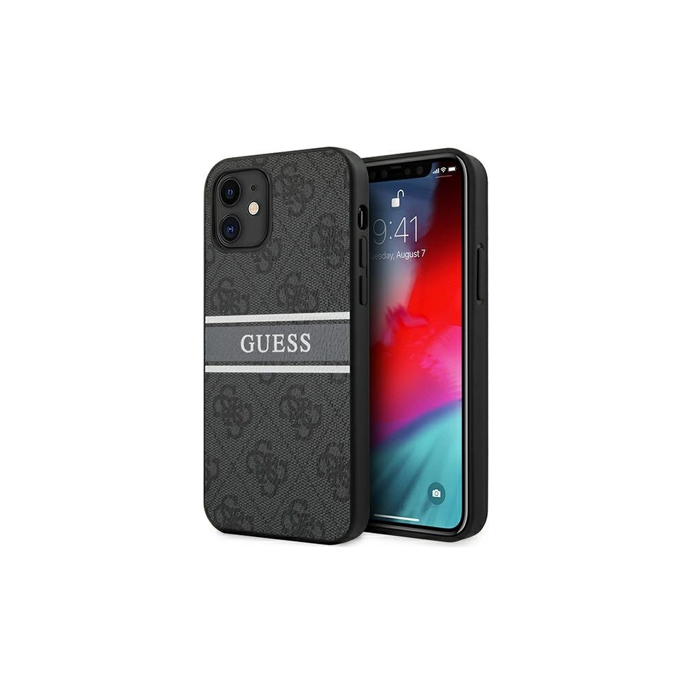 Hurtownia GSM - Etui Guess GUHCP12S4GDGR Apple iPhone 12 mini šedé/grey hardcase 4G Stripe - GUE1047GRY - {ean13} - Hurt