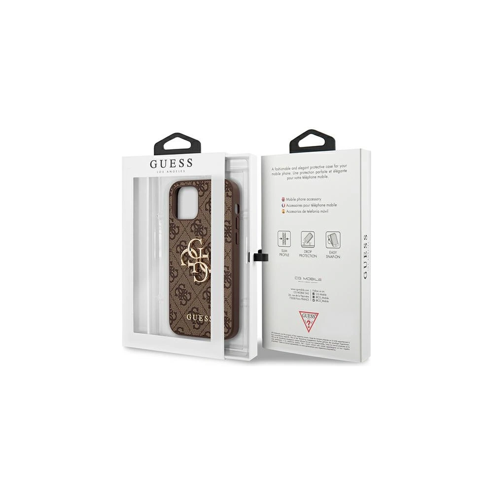 Hurtownia GSM - Etui Guess GUHCP12S4GMGBR Apple iPhone 12 mini brązowy/brown hardcase 4G Big Metal Logo - GUE1048BR - {ean13} - Hurt