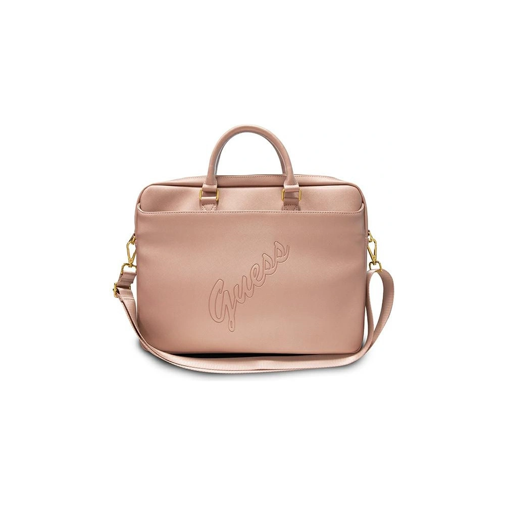 Hurtownia GSM - Torba Guess GUCB15PUSASPI 15 cali różowy/pink Saffiano Script - GUE1052PNK - {ean13} - Hurt