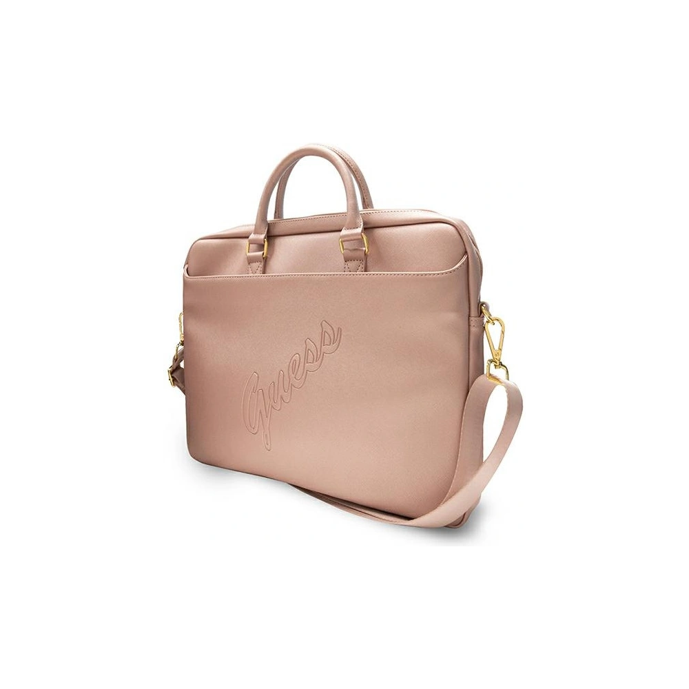 Hurtownia GSM - Torba Guess GUCB15PUSASPI 15 cali różowy/pink Saffiano Script - GUE1052PNK - {ean13} - Hurt