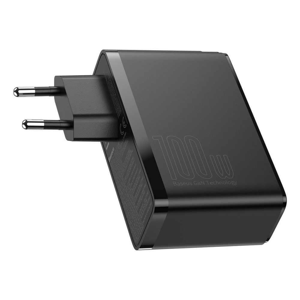 Hurtownia GSM - Ładowarka sieciowa Baseus GaN2 Pro, 2x USB + 2x USB-C, 100W, EU (czarna) - BSU2726BLK - {ean13} - Hurt