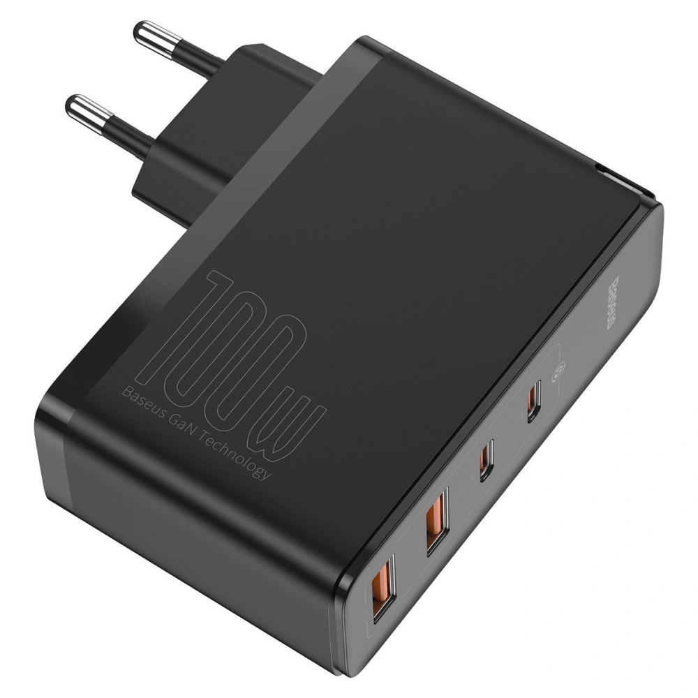 Hurtownia GSM - Ładowarka sieciowa Baseus GaN2 Pro, 2x USB + 2x USB-C, 100W, EU (czarna) - BSU2726BLK - {ean13} - Hurt