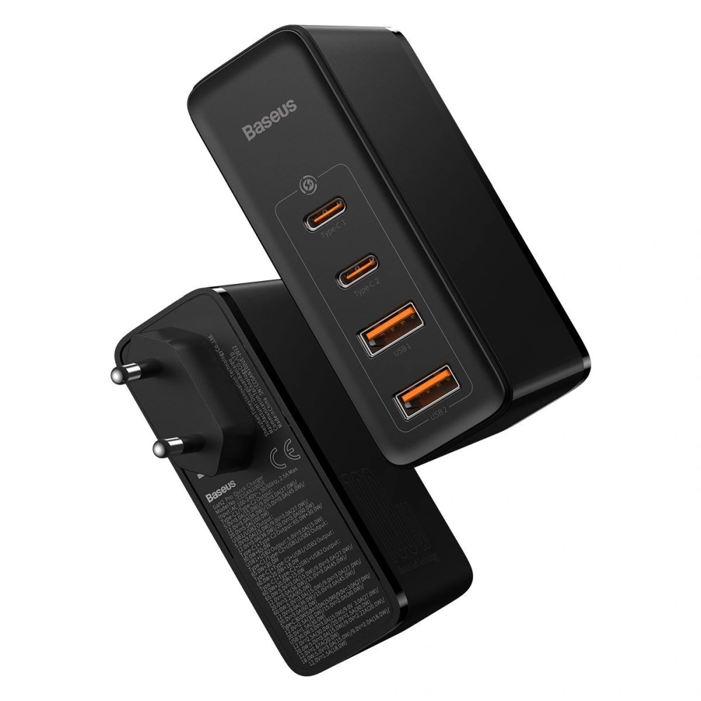 Hurtownia GSM - Ładowarka sieciowa Baseus GaN2 Pro, 2x USB + 2x USB-C, 100W, EU (czarna) - BSU2726BLK - {ean13} - Hurt