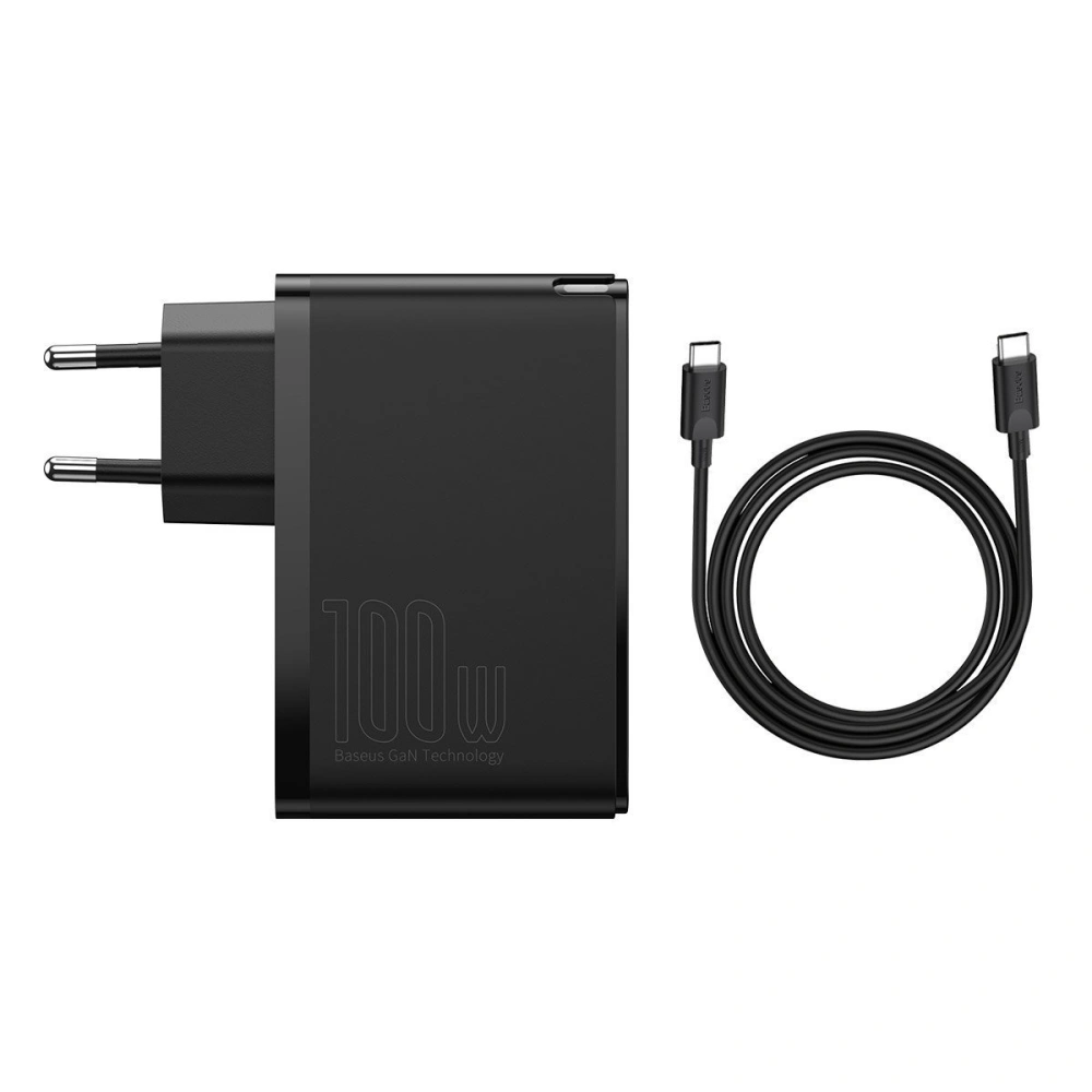 Hurtownia GSM - Ładowarka sieciowa Baseus GaN2 Pro, 2x USB + 2x USB-C, 100W, EU (czarna) - BSU2726BLK - {ean13} - Hurt