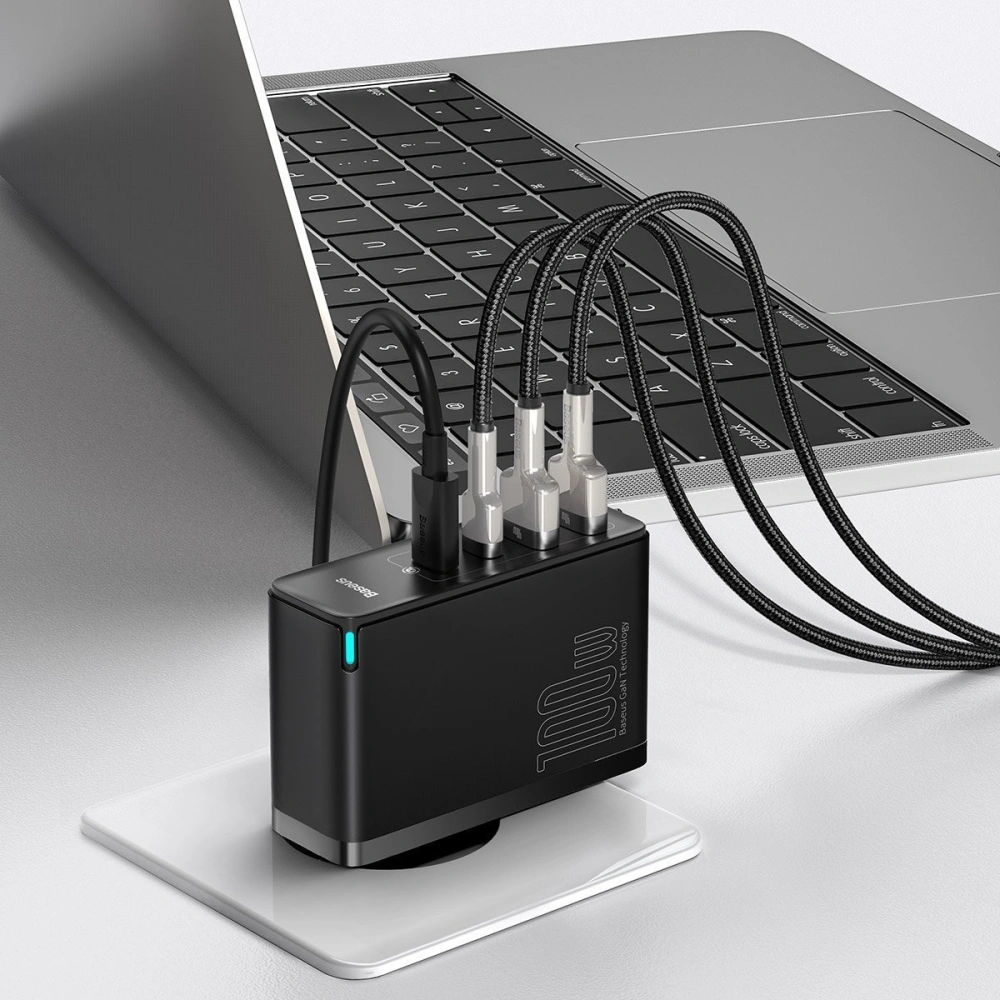 Hurtownia GSM - Ładowarka sieciowa Baseus GaN2 Pro, 2x USB + 2x USB-C, 100W, EU (czarna) - BSU2726BLK - {ean13} - Hurt