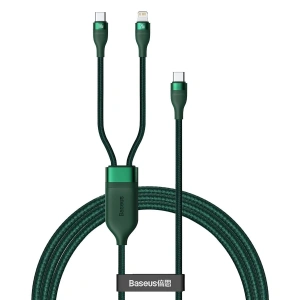Hurtownia GSM - Kabel USB-C Baseus Flash Series 2w1 USB-C / Lightning, 100W, 1.2m (zielony) - BSU2727GRN - {ean13} - Hurt