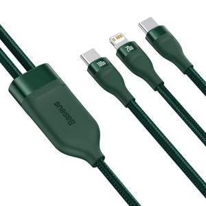 Hurtownia GSM - Kabel USB-C Baseus Flash Series 2w1 USB-C / Lightning, 100W, 1.2m (zielony) - BSU2727GRN - {ean13} - Hurt