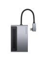 Hub 6v1 Baseus Magic, USB-C na USB 3.0 + HDMI + USB-C PD + Jack 3.5mm + microSD/SD s klipem na obrazovku