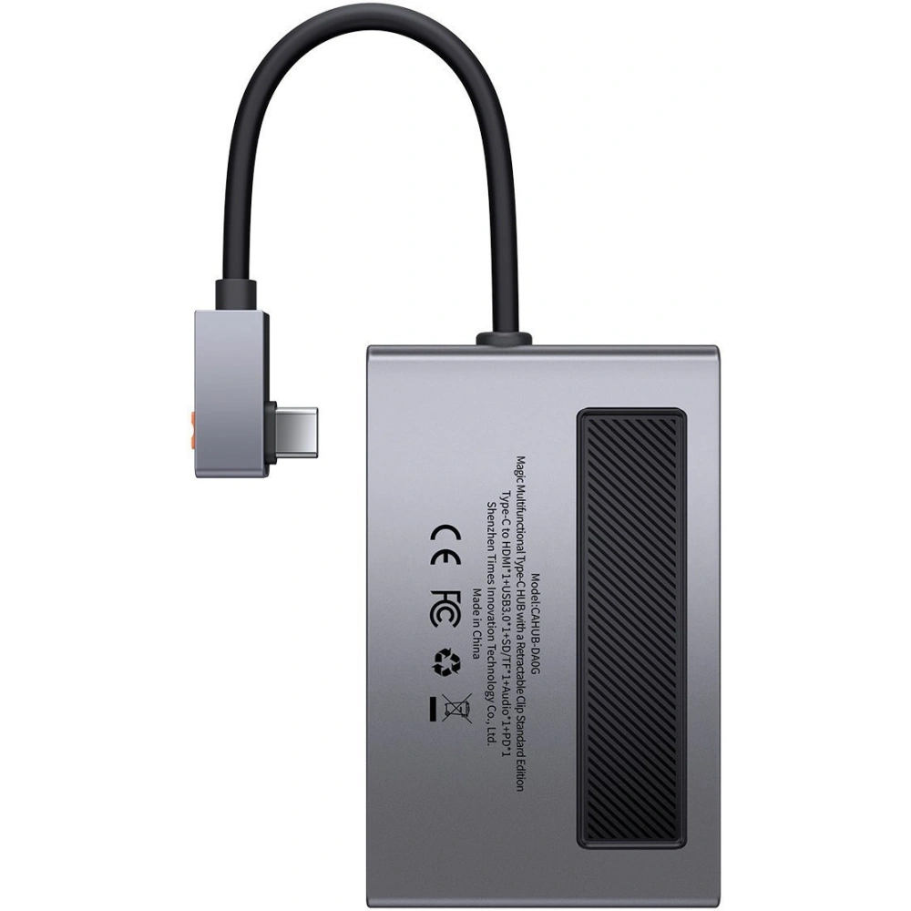Hurtownia GSM - Hub 6v1 Baseus Magic, USB-C na USB 3.0 + HDMI + USB-C PD + Jack 3.5mm + microSD/SD s klipem na obrazovku - BSU2765 - {ean13} - Hurt