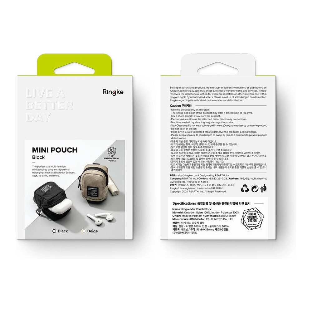Hurtownia GSM - Etui Ringke Mini Pouch Block Black - RGK1420BLK - {ean13} - Hurt