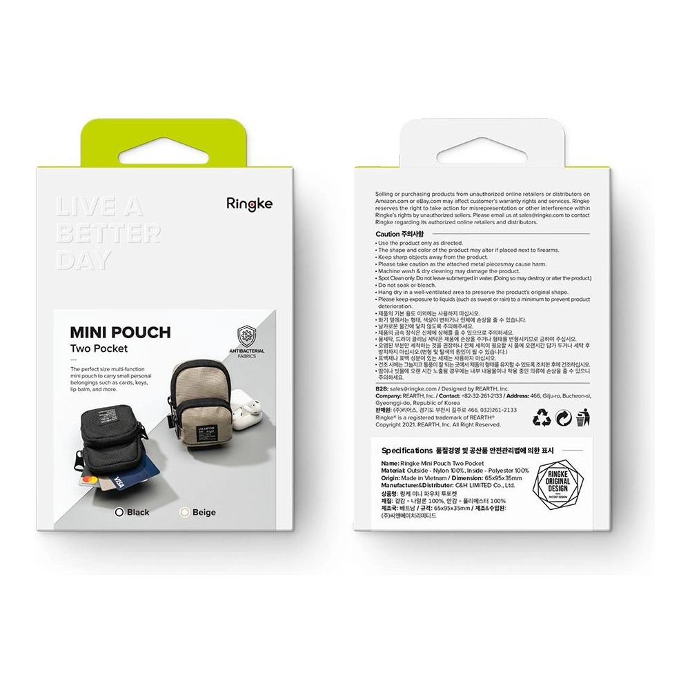 Hurtownia GSM - Etui Ringke Mini Pouch Two Pocket Černá - RGK1421BLK - {ean13} - Hurt