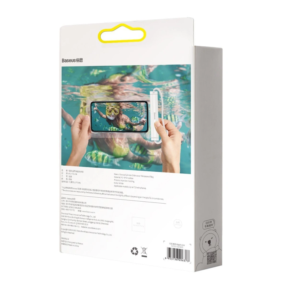 Wholesale Baseus Cylinder Slide-cover waterproof smartphone bag (white) - BSU2768WHT - {ean13} - Hurt