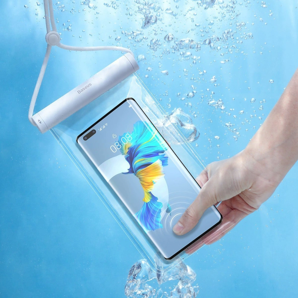Wholesale Baseus Cylinder Slide-cover waterproof smartphone bag (white) - BSU2768WHT - {ean13} - Hurt