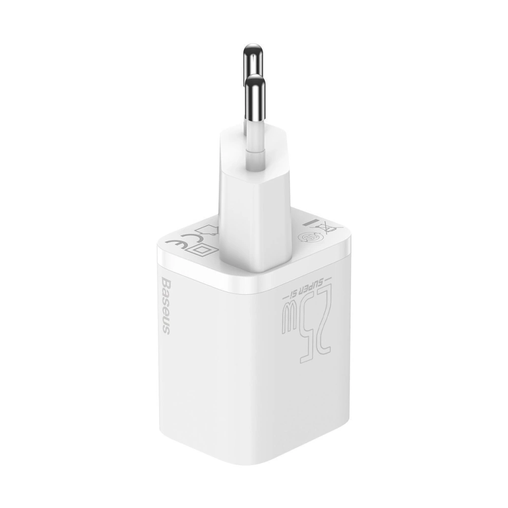 Hurtownia GSM - Síťová nabíječka Baseus Super Si Quick Charger 1C 25W s kabelem USB-C na USB-C 1m (bílá) - BSU2770WHT - {ean13} - Hurt