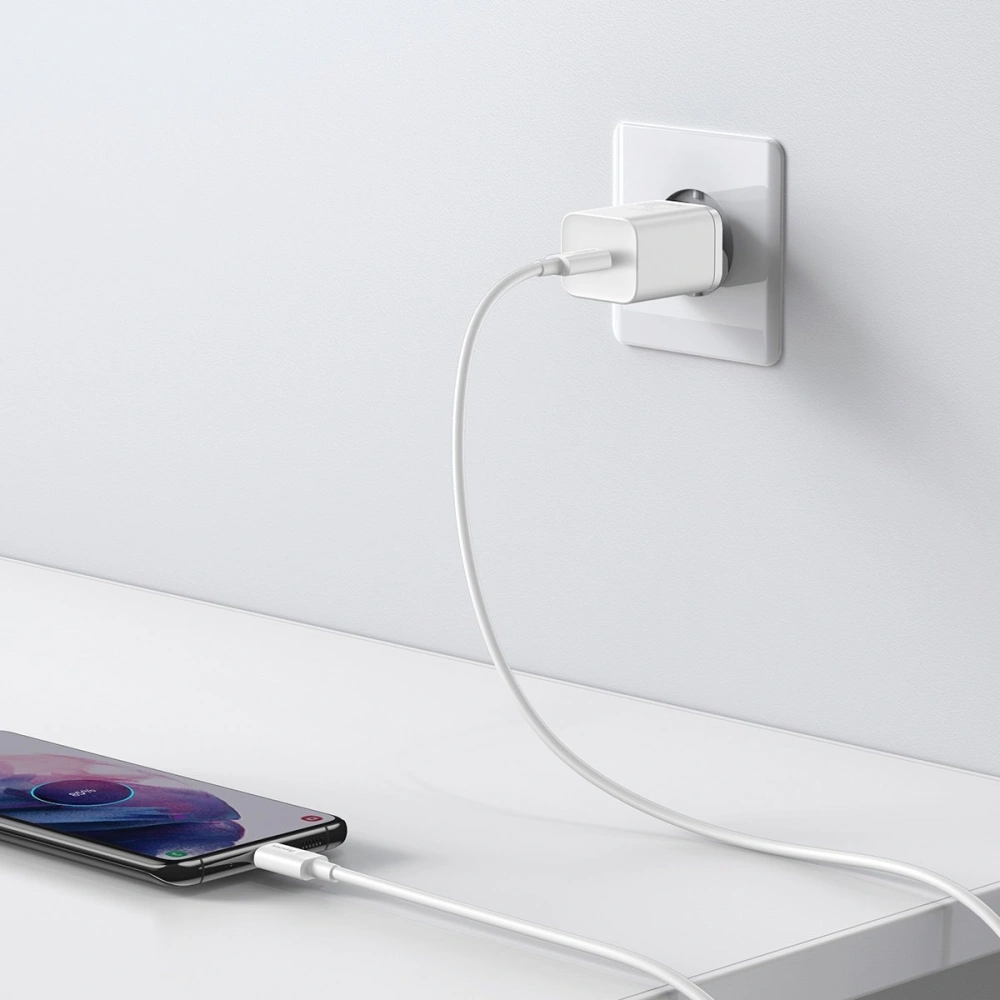Hurtownia GSM - Ładowarka sieciowa Baseus Super Si Quick Charger 1C 25W z przewodem USB-C do USB-C 1m (biała) - BSU2770WHT - {ean13} - Hurt