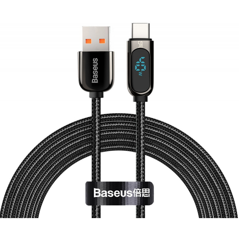 Hurtownia Baseus - 6953156230279 - BSU2772BLK - Kabel USB do USB-C Baseus Display, 5A, 40W, 2m (czarny) - B2B homescreen