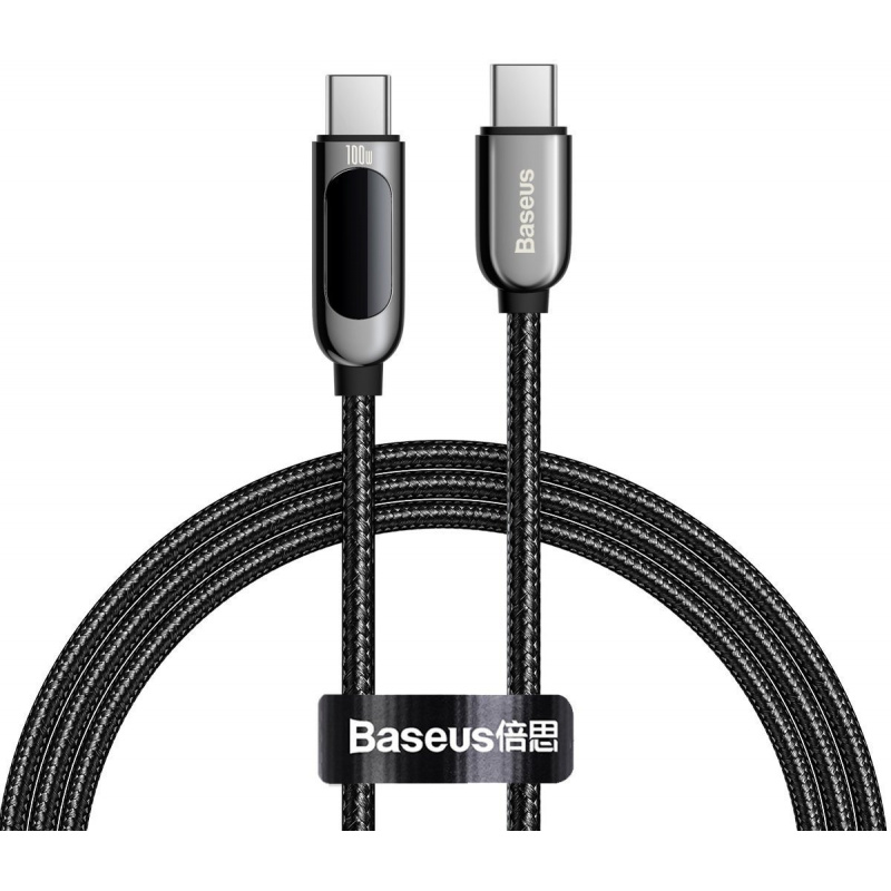 Baseus Distributor - 6953156206571 - BSU2773BLK - Baseus Display Cable USB-C to Type-C 100W 1m (black) - B2B homescreen