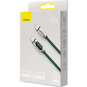 Kabel USB-C do USB-C Baseus Display, Power Delivery, 100W, 1m (zielony)