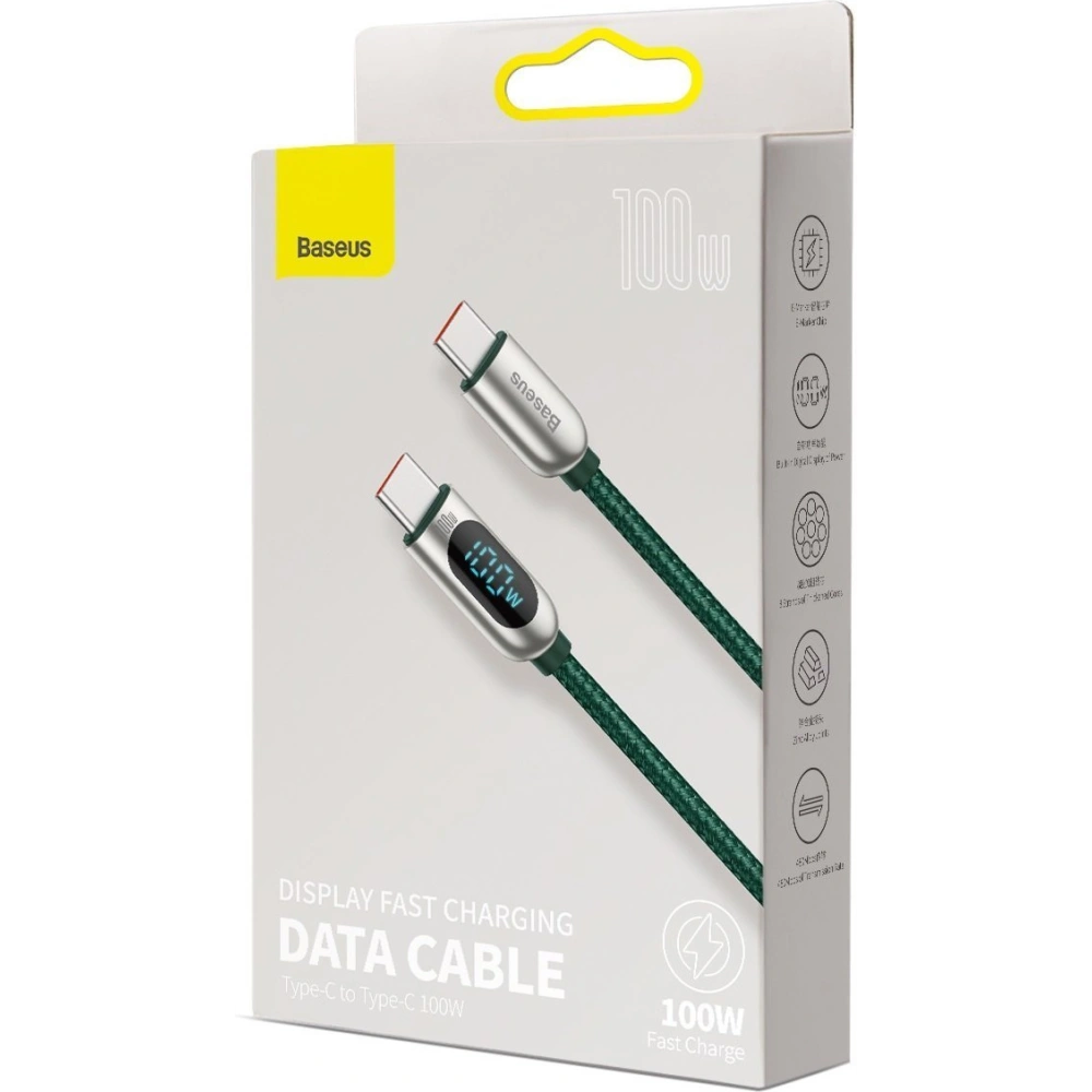 Hurtownia GSM - Kabel USB-C do USB-C Baseus Display, Power Delivery, 100W, 1m (zielony) - BSU2774GRN - {ean13} - Hurt