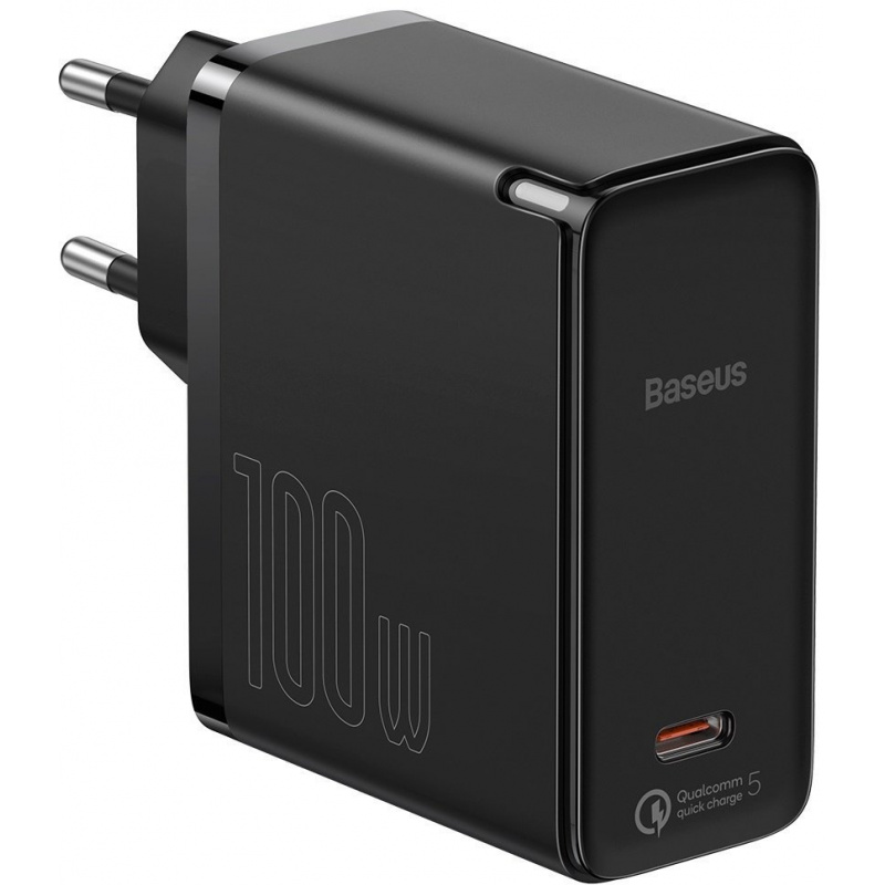 Baseus Distributor - 6953156205024 - BSU2778BLK - Baseus GaN2 Fast Charger 1C 100W with USB-C cable for USB-C 5A, 1,5m (black) - B2B homescreen