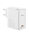 Síťová nabíječka Baseus GaN2, USB-C, 100W, QC 5.0 (bílá) + kabel USB-C do USB-C, 5A, 1,5m (bílý)