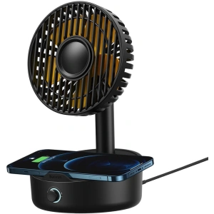 Wholesale Baseus Hermit desktop wireless charger 10W with oscillating fan (black) - BSU2780BLK - {ean13} - Hurt