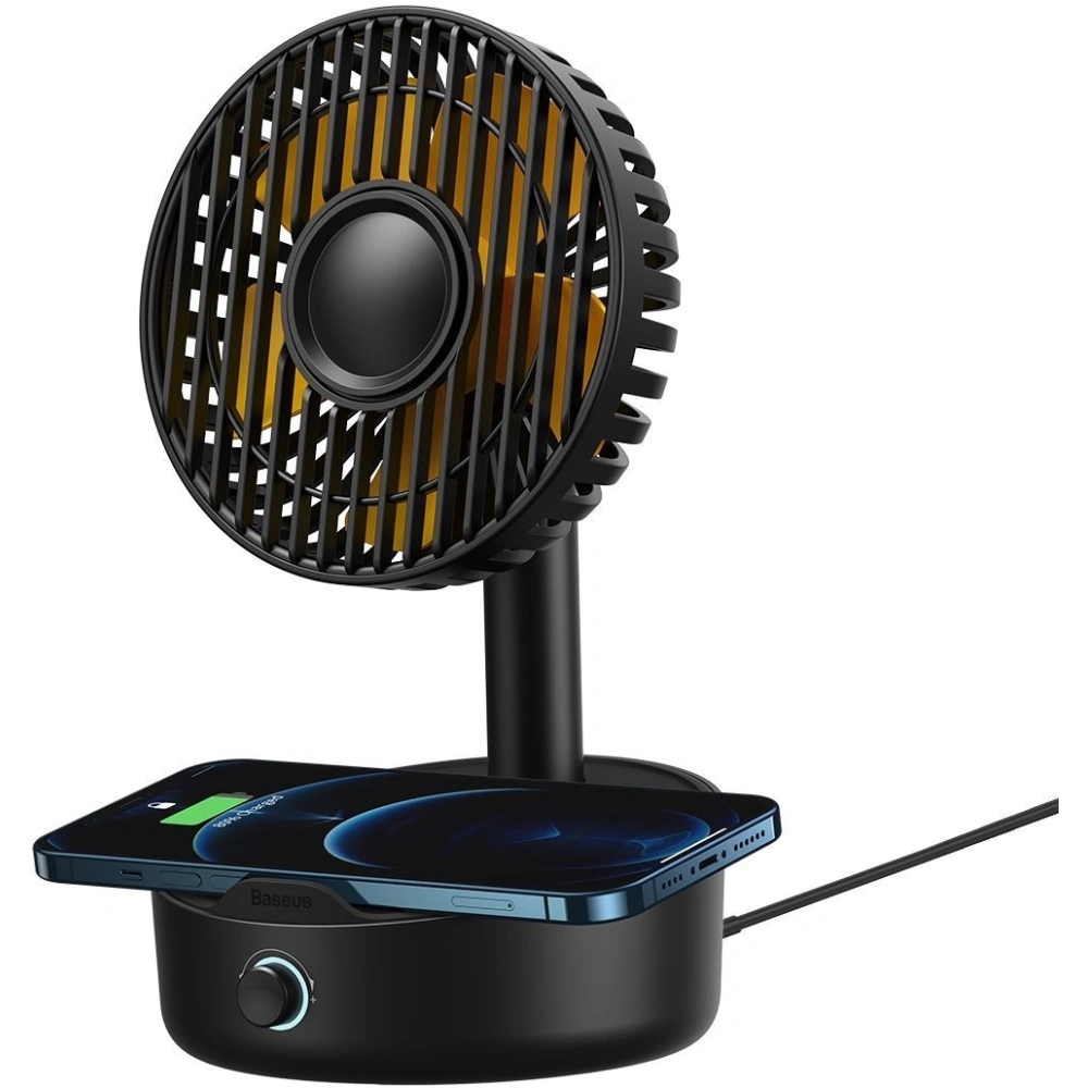 Hurtownia GSM - Stolní ventilátor Baseus Hermit s indukční nabíječkou 10W (černý) - BSU2780BLK - {ean13} - Hurt