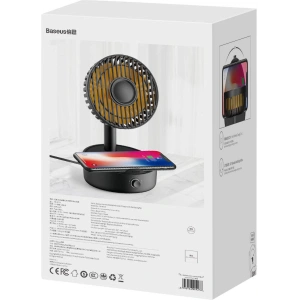 Wholesale Baseus Hermit desktop wireless charger 10W with oscillating fan (black) - BSU2780BLK - {ean13} - Hurt