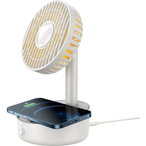 Wholesale Baseus Hermit desktop wireless charger 10W with oscillating fan (white) - BSU2782WHT - {ean13} - Hurt