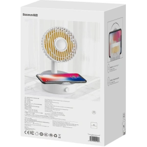 Wholesale Baseus Hermit desktop wireless charger 10W with oscillating fan (white) - BSU2782WHT - {ean13} - Hurt