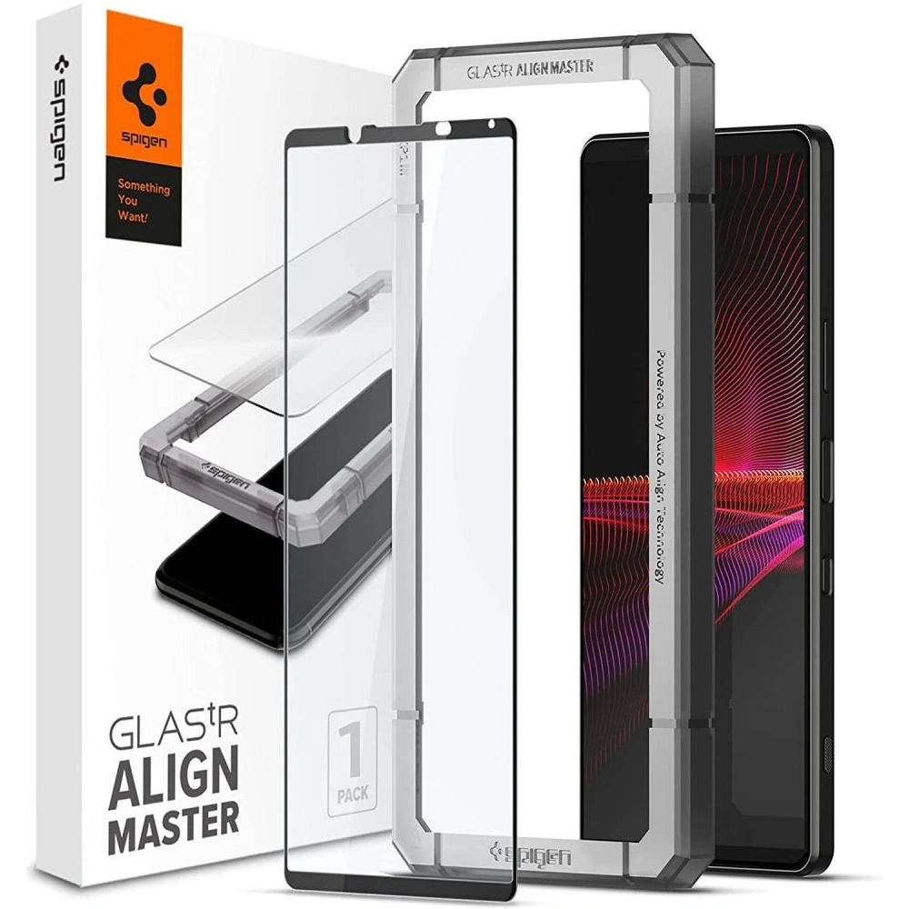 Hurtownia GSM - Sklo tvrzené Spigen GLAS.tR Slim AlignMaster Sony Xperia 1 III Černé - SPN1651BLK - {ean13} - Hurt
