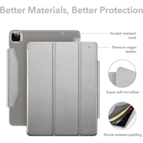 Etui ESR Ascend Trifold Apple iPad Pro 12.9 2021 (5. generacji) Silver Grey