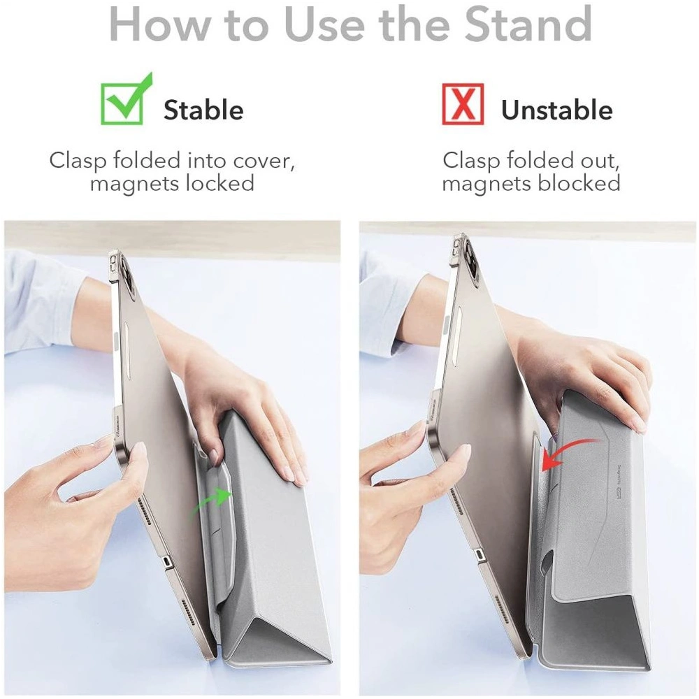 Hurtownia GSM - Etui ESR Ascend Trifold Apple iPad Pro 12.9 2021 (5. generace) Stříbrná šedá - ESR353SLVGRY - {ean13} - Hurt