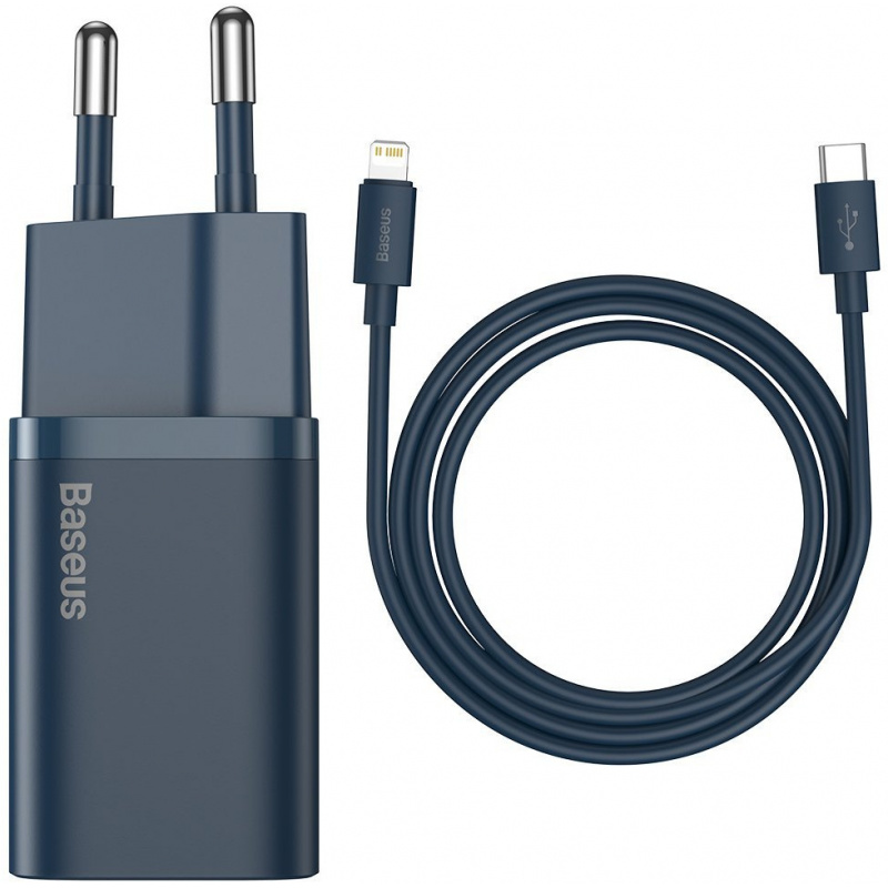 Baseus Distributor - 6953156230071 - BSU2789BLU - Baseus Super Si Quick Charger 1C 20W with USB-C cable for Lightning 1m (blue) - B2B homescreen