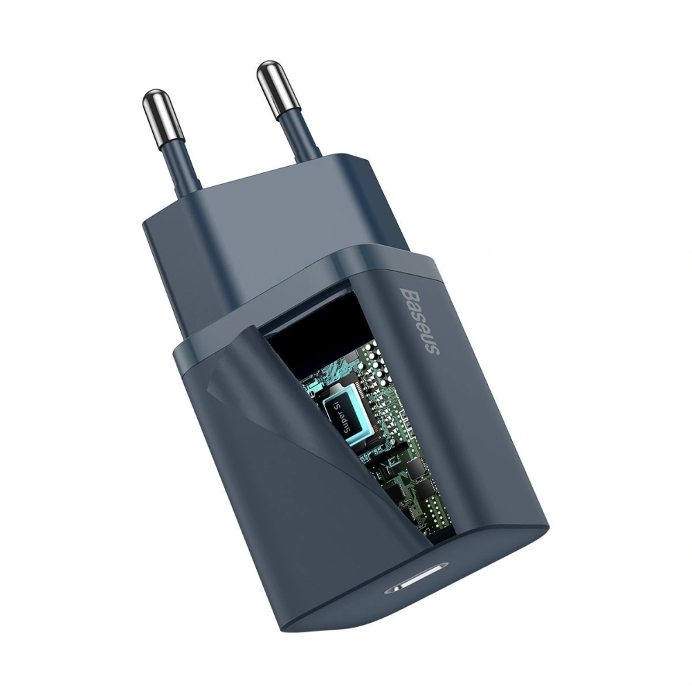 Hurtownia GSM - Ładowarka sieciowa Baseus Super Si Quick Charger 1C 20W z przewodem USB-C do Lightning 1m (niebieska) - BSU2789BLU - {ean13} - Hurt