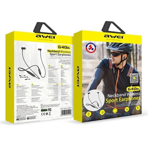 AWEI słuchawki sportowe Bluetooth G40BL czarny/black Neckband