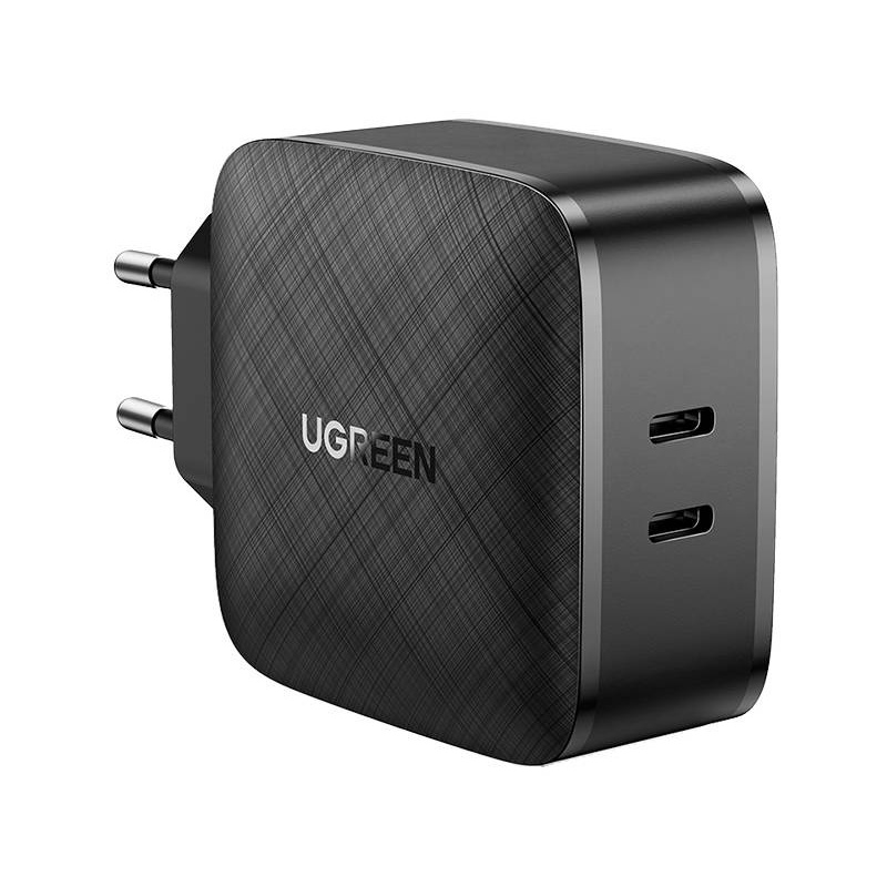 Ugreen Distributor - 6957303878673 - UGR975BLK - Wall Charger UGREEN CD216, 2xUSB-C, 66W, PD (black) - B2B homescreen