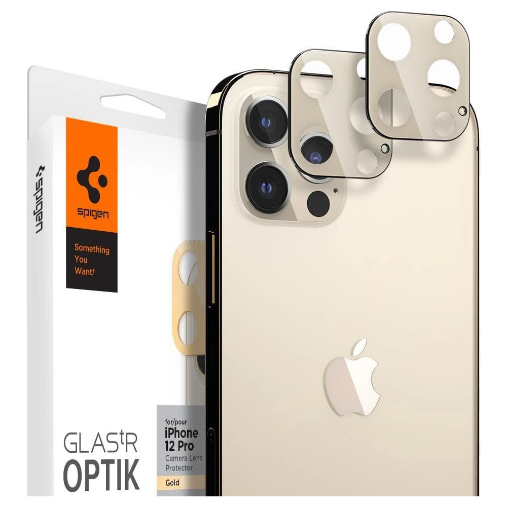 Hurtownia GSM - Szkło hartowane na aparat Spigen Optik Camera Lens Apple iPhone 12 Pro Gold - SPN1656GLD - {ean13} - Hurt