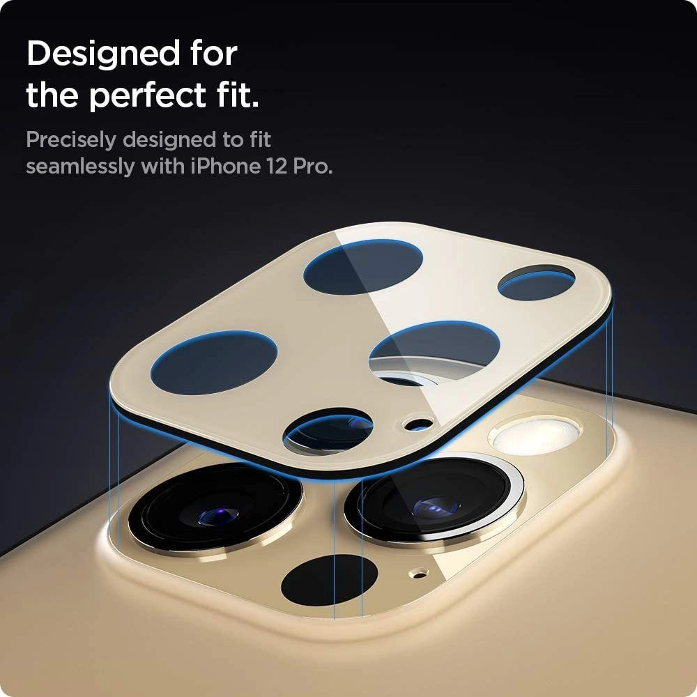 Hurtownia GSM - Szkło hartowane na aparat Spigen Optik Camera Lens Apple iPhone 12 Pro Gold - SPN1656GLD - {ean13} - Hurt