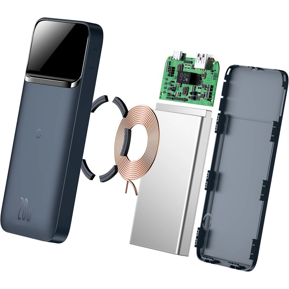 Hurtownia GSM - Powerbank Baseus Magnetic s indukčním nabíjením, 10000mAh, 20W, USB + USB-C (modrý) - BSU2780BLU - {ean13} - Hurt