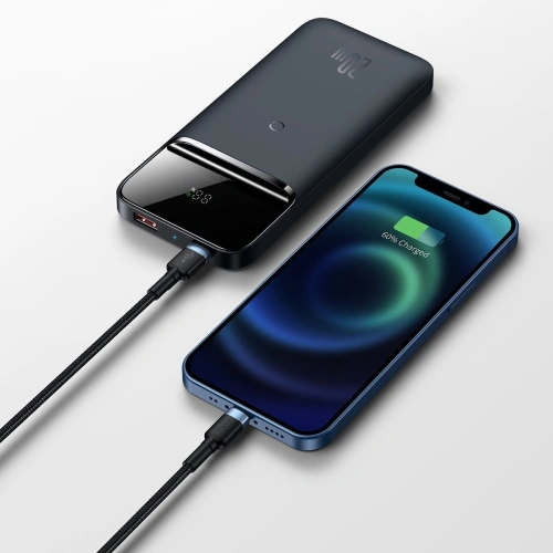 Powerbank Baseus Magnetic z ładowaniem indukcyjnym, 10000mAh, 20W, USB + USB-C (niebieski)