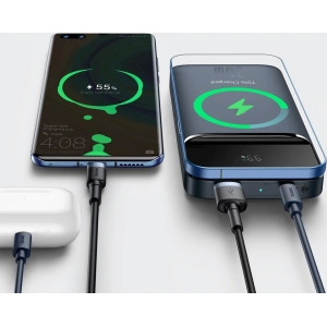 Powerbank Baseus Magnetic z ładowaniem indukcyjnym, 10000mAh, 20W, USB + USB-C (niebieski)